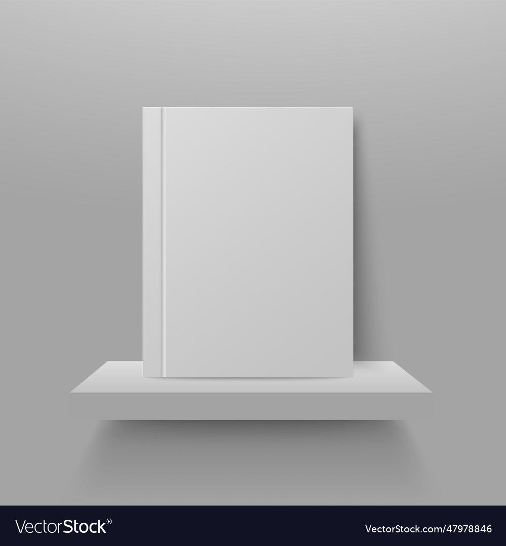 Shelf on wall with book empty realistic bookshelf
