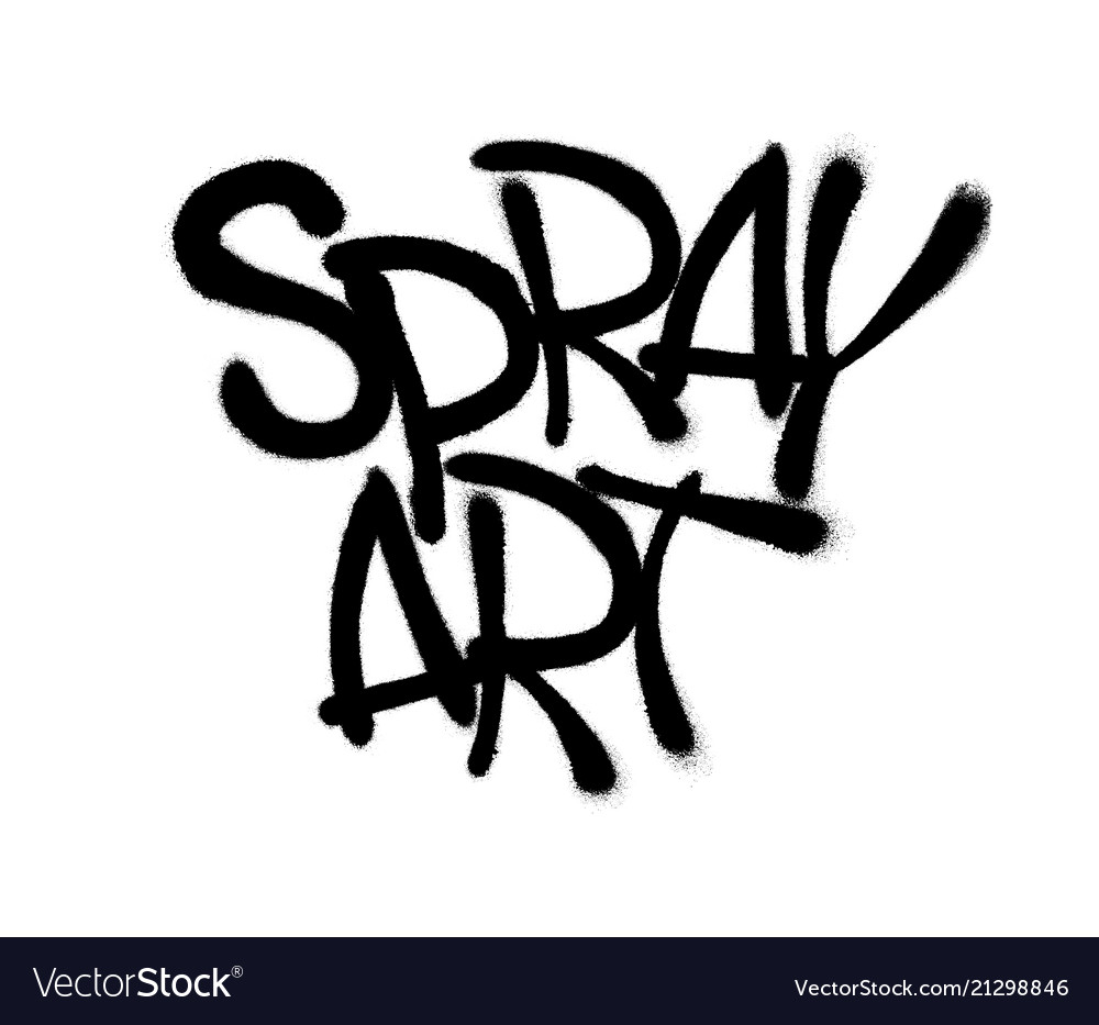 Sprayed spray art font graffiti with overspray in Vector Image