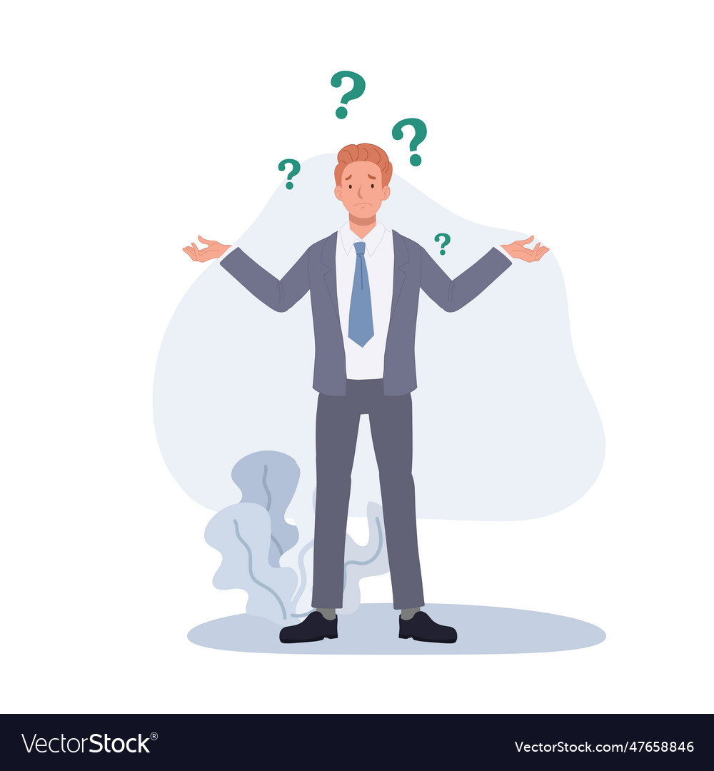 Thinking help confused businesspeople asking Vector Image