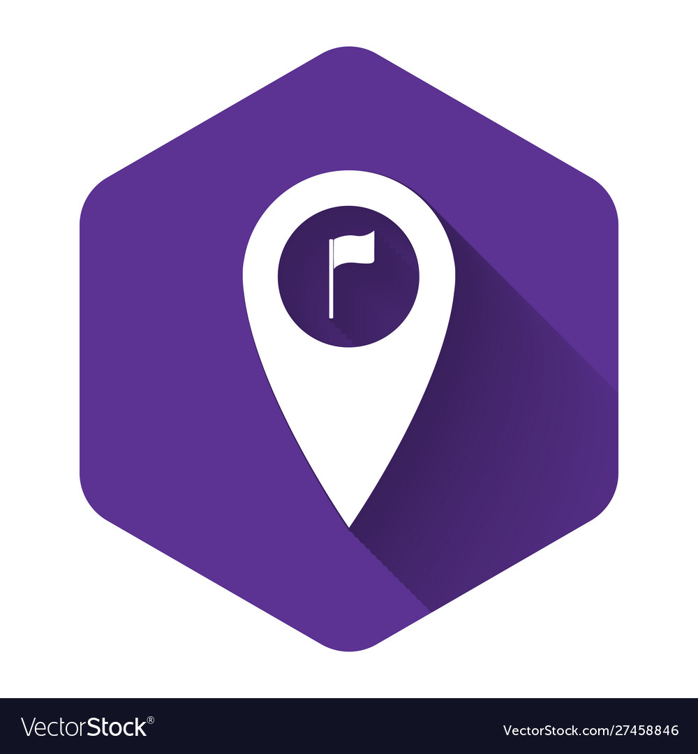White map pointer with golf flag icon isolated vector image White map pointer with golf flag icon isolated