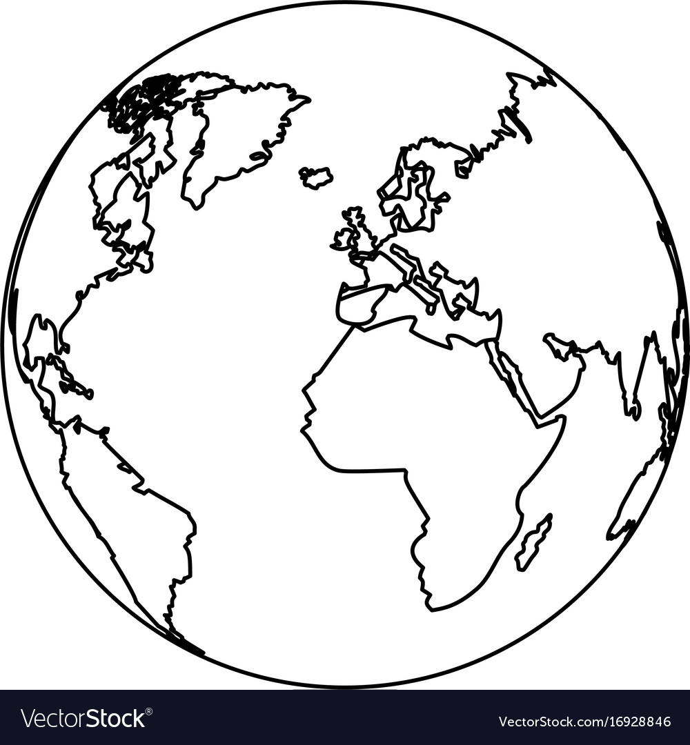 World earth global map continent geography Vector Image