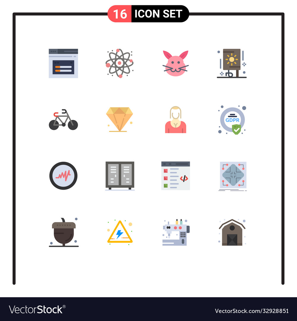16 universal flat colors set for web and mobile