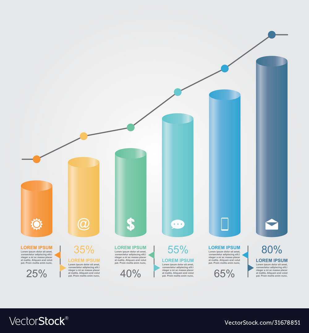 Bar chart graph diagram statistical business vector image Bar chart graph diagram statistical business