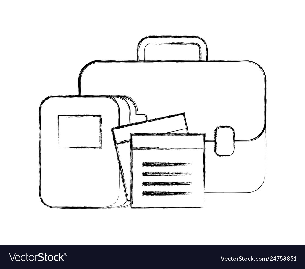 Business briefcase office folder files Royalty Free Vector