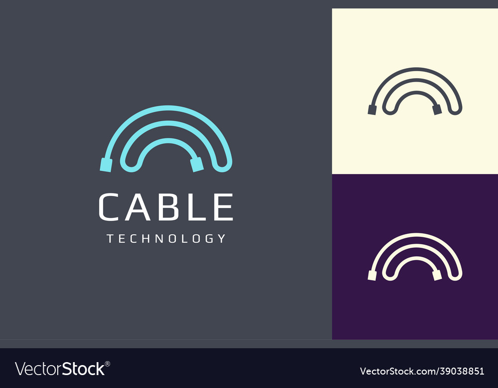 Cable or wire logo in simple and modern shape