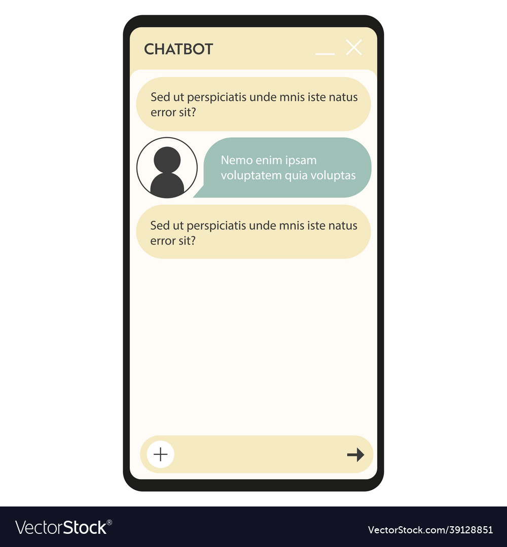 Chatbot window interface vector image Chatbot window interface