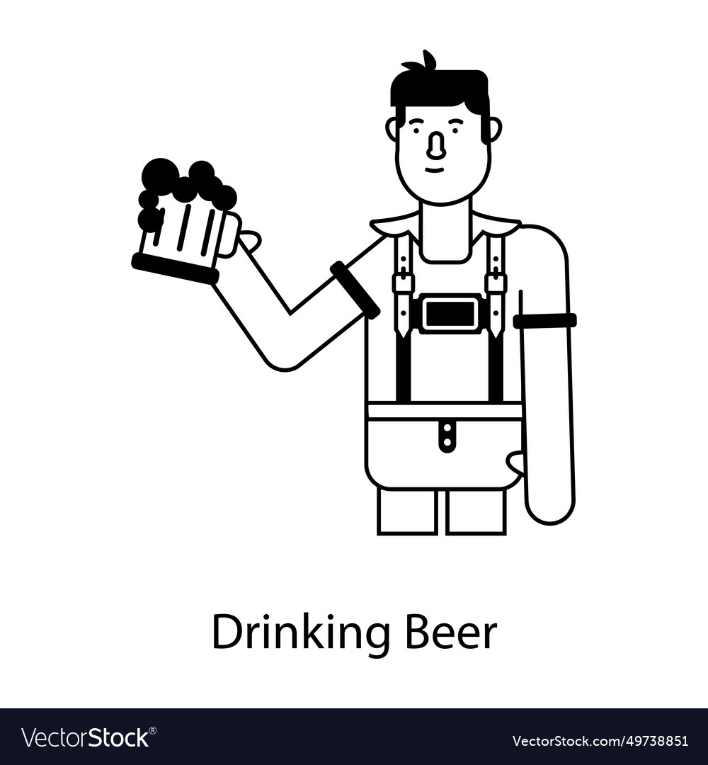 Drinking Beer Royalty Free Vector Image VectorStock