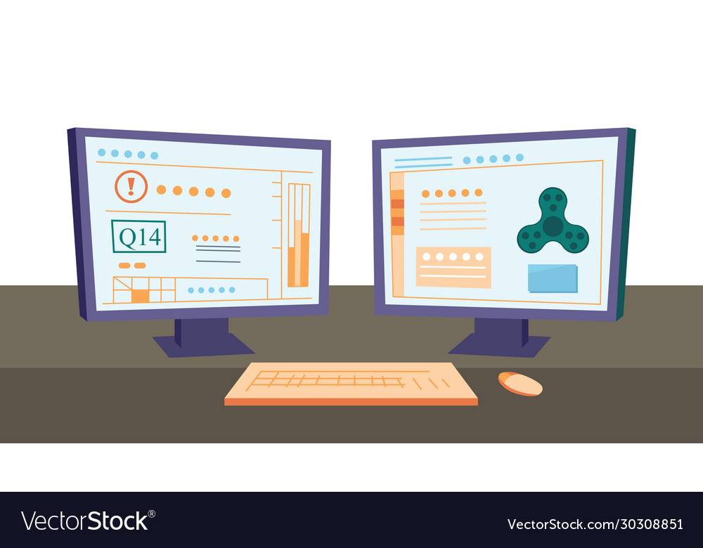 Drone control panel two monitor vector image Drone control panel two monitor