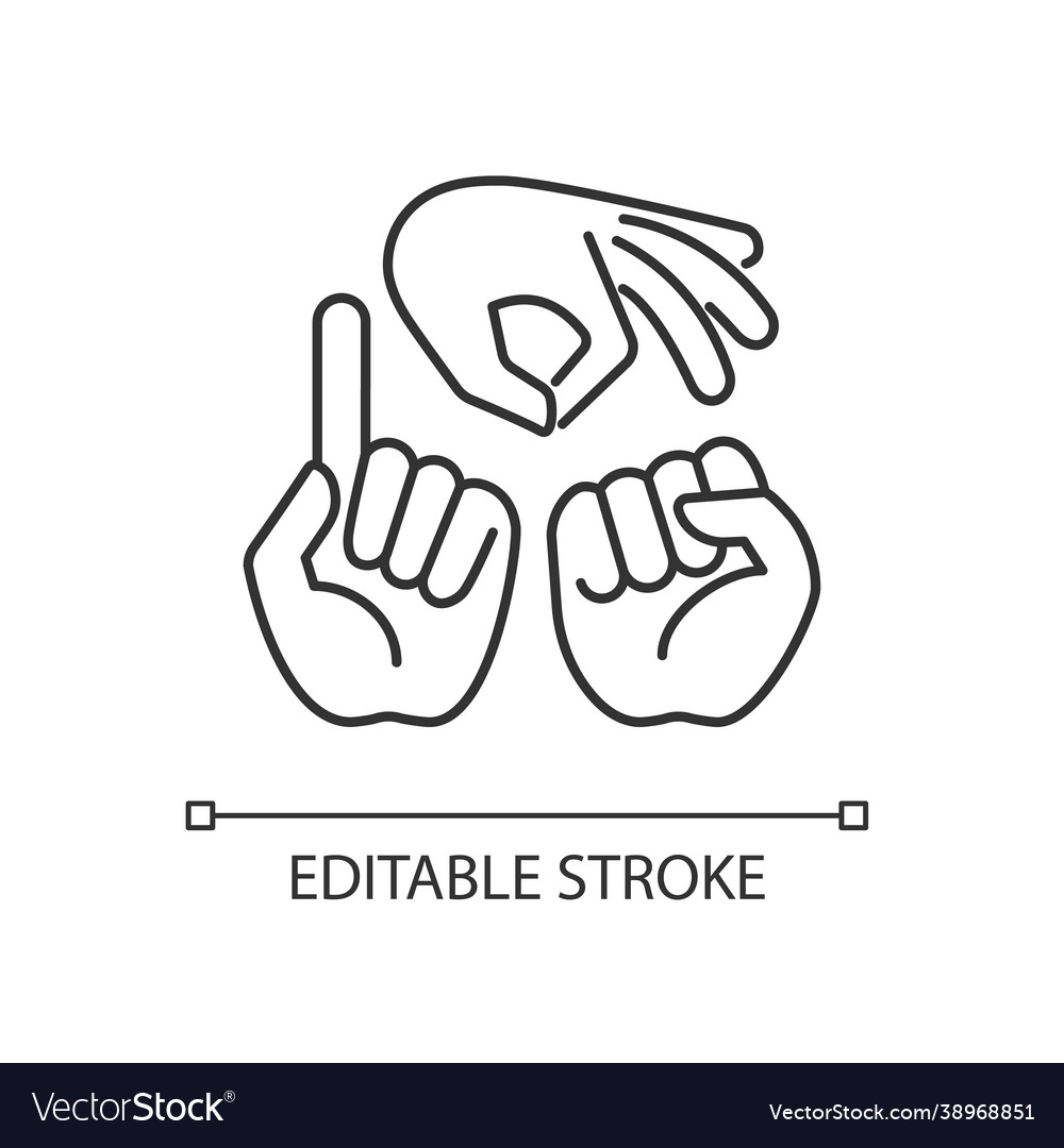 Gestures in communication linear icon