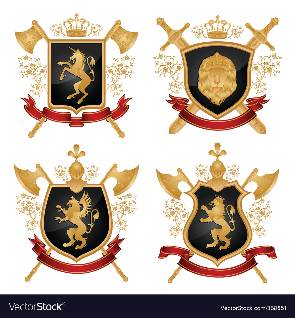 Heraldic shield Royalty Free Vector Image - VectorStock