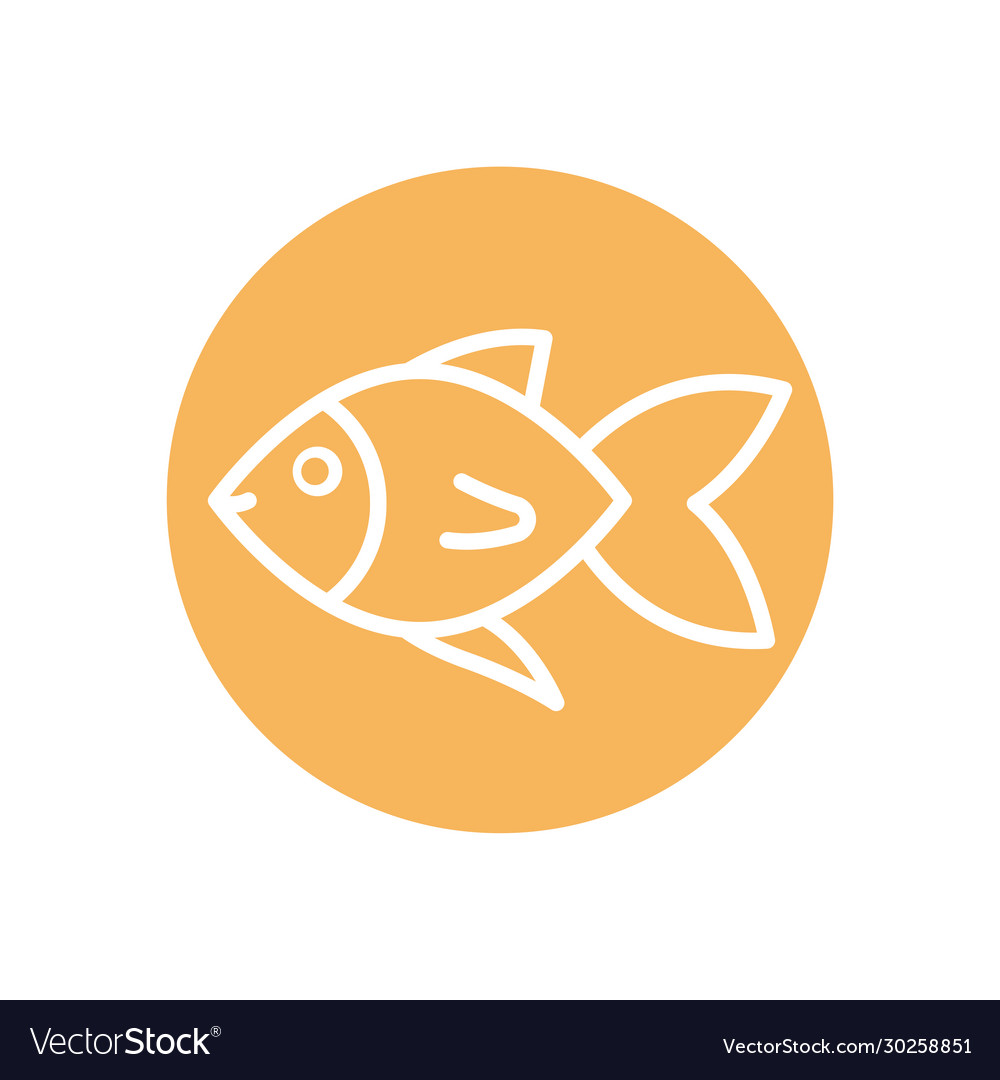 Isolated fish line block style icon design