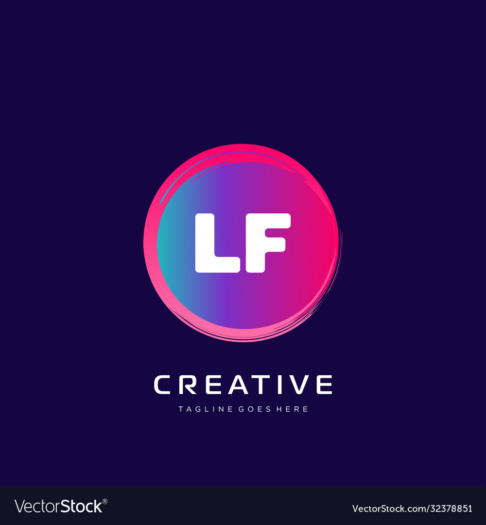 Lf initial logo with colorful template Vector Image Lf initial logo with colorful template