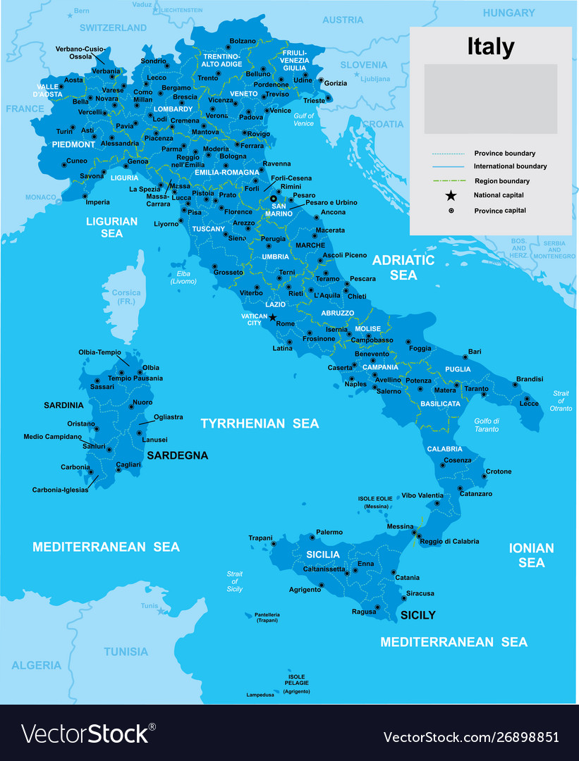 Map italy Royalty Free Vector Image - VectorStock