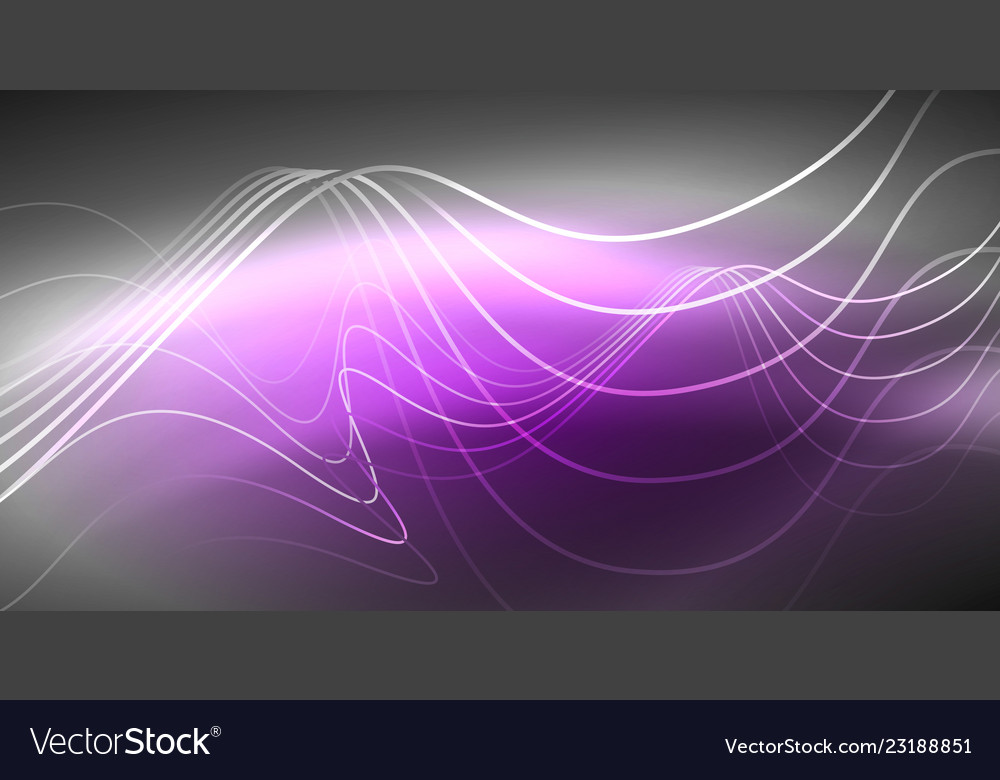 Neon lines wave background abstract composition Vector Image Neon lines wave background abstract composition