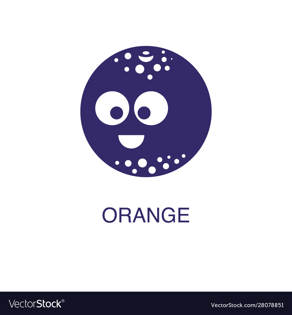 Orange element in flat simple style on white