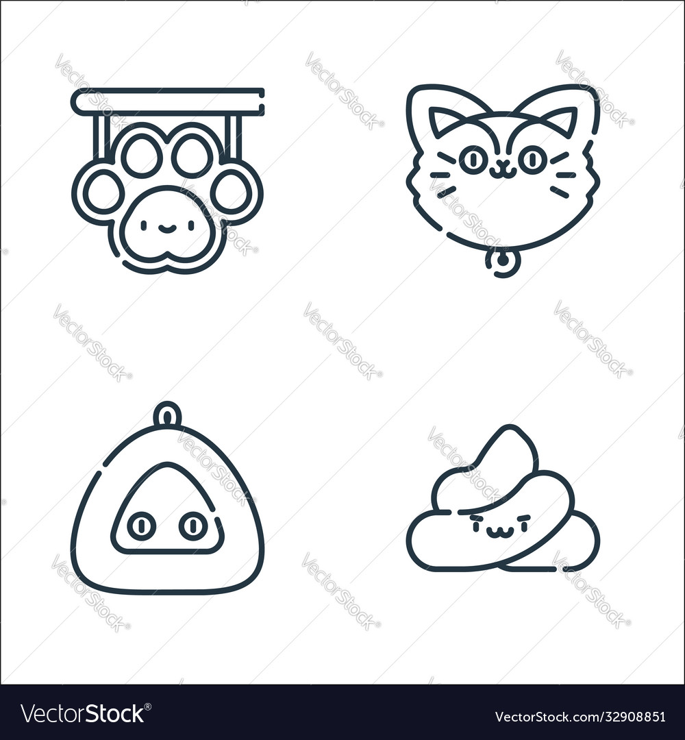 Pets line icons linear set quality