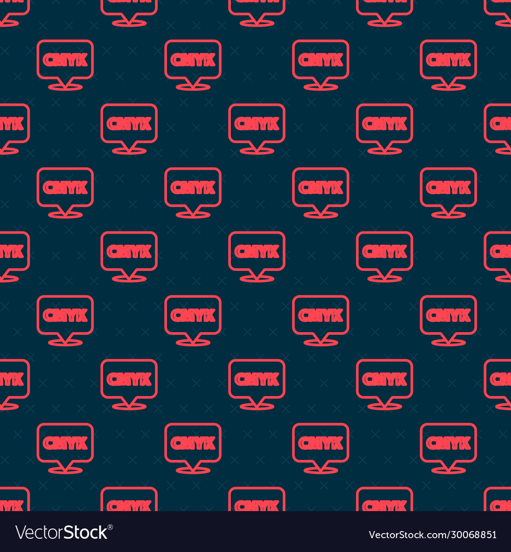 Red line speech bubble with text cmyk icon vector image Red line speech bubble with text cmyk icon