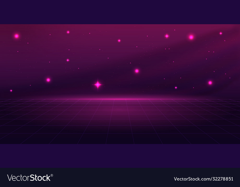 Retro Sci-Fi Grid Background