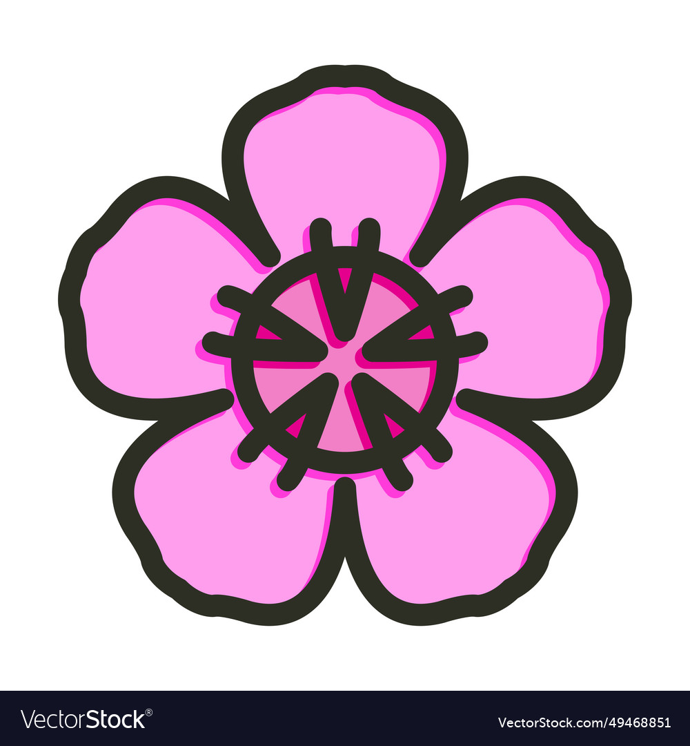 Sakura thick line filled colors icon for personal