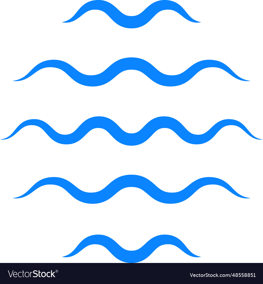 Sea wave logo icon water symbol form blue wavy