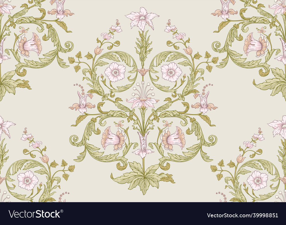 Seamless pattern background in decorative style vector image Seamless pattern background in decorative style