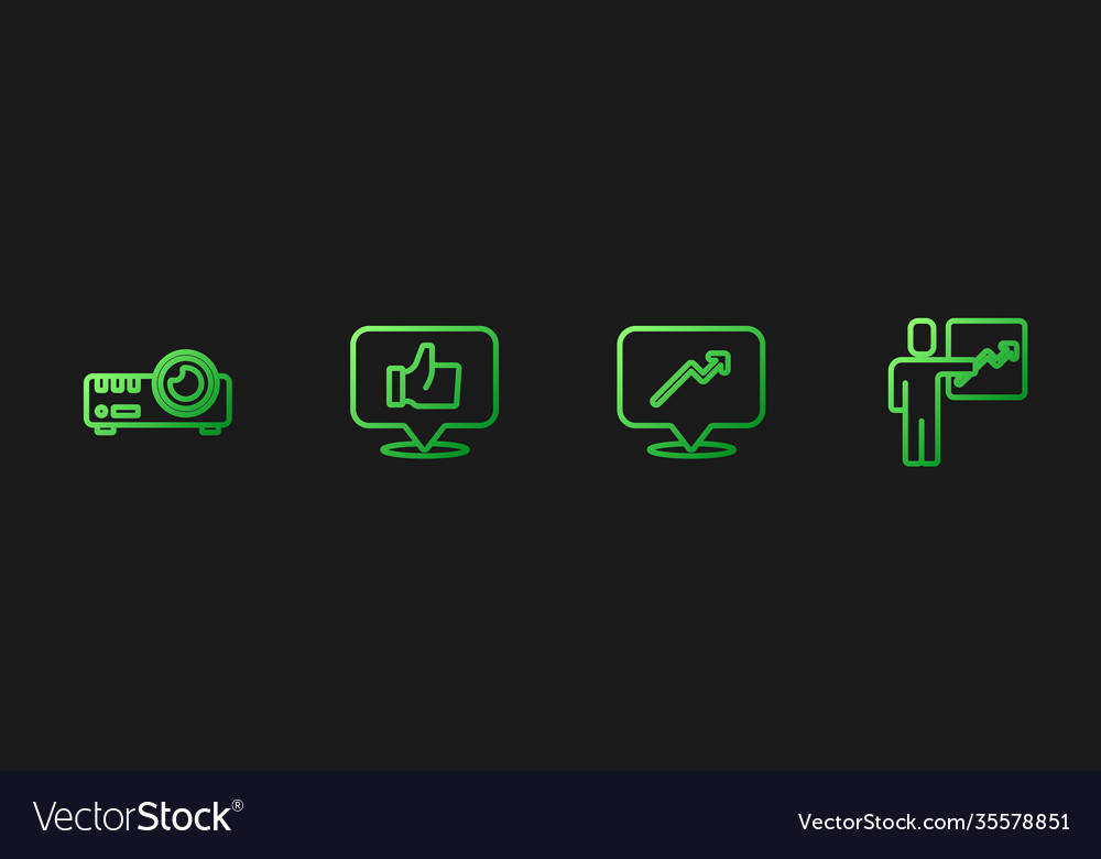 Set line graph schedule chart media projector