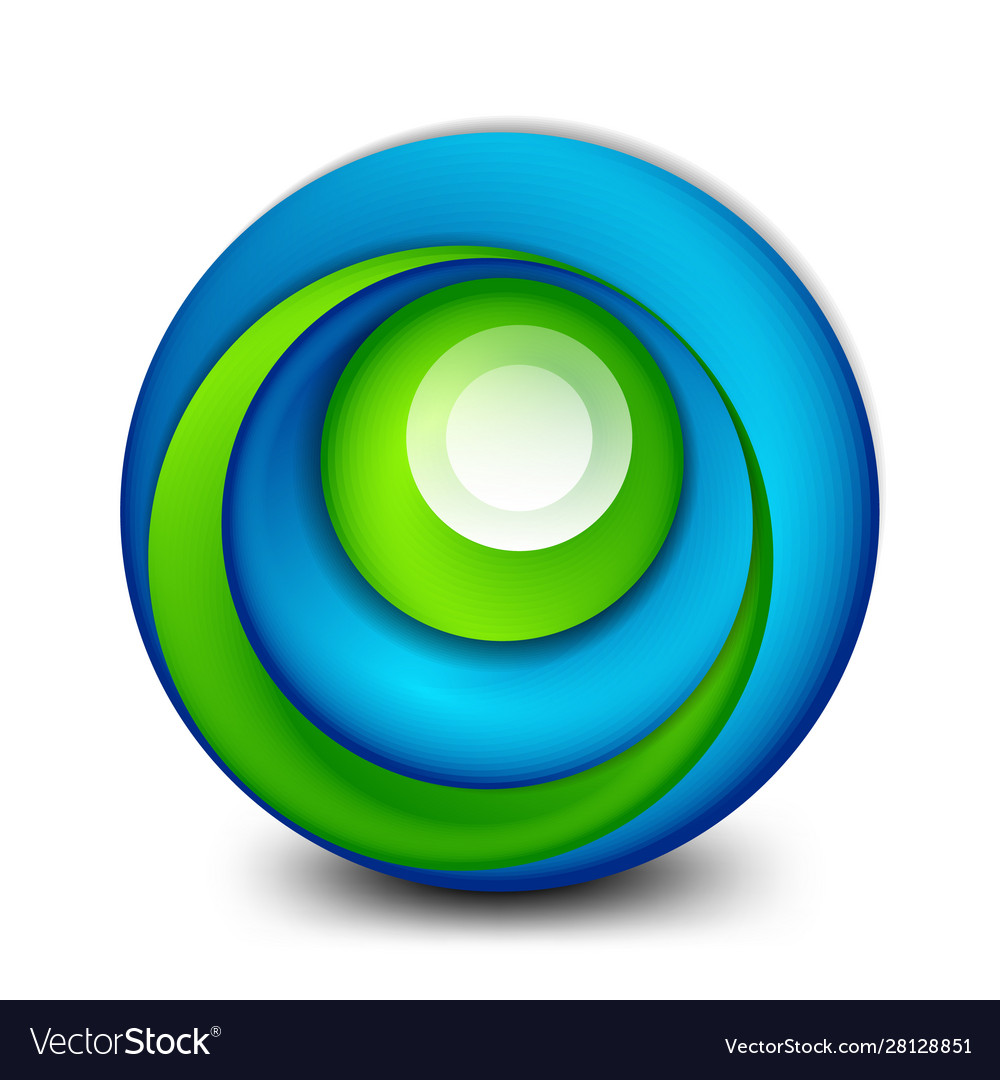 Swirl circle banner 3d style abstract Royalty Free Vector