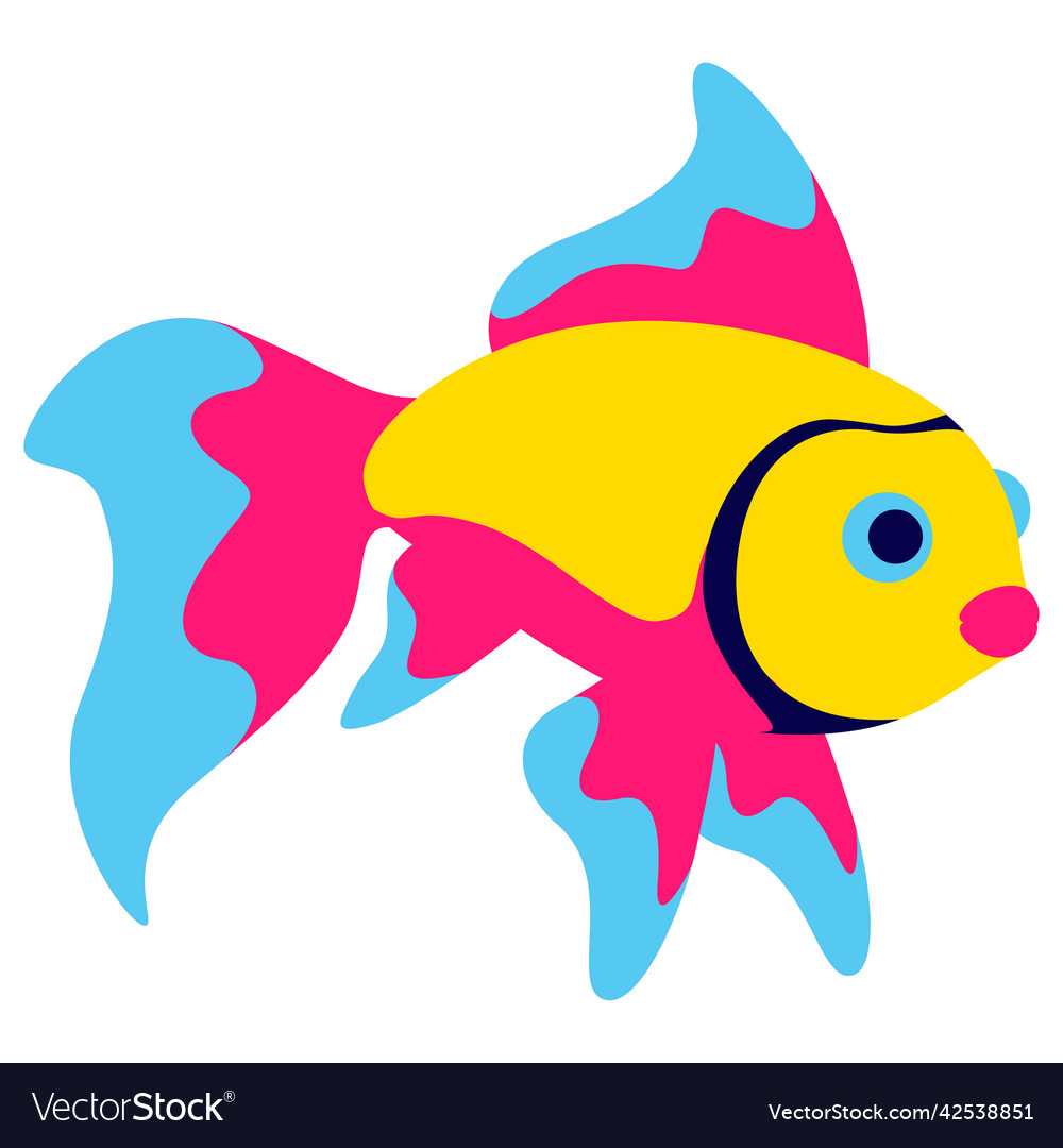 Tropical goldfish aquarium vector image Tropical goldfish aquarium