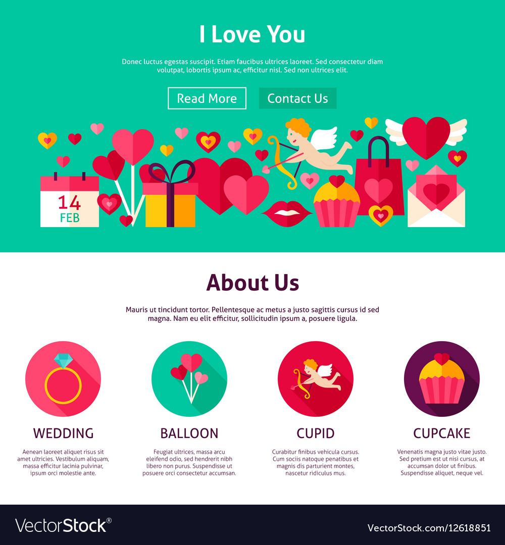 Website design i love you Royalty Free Vector Image