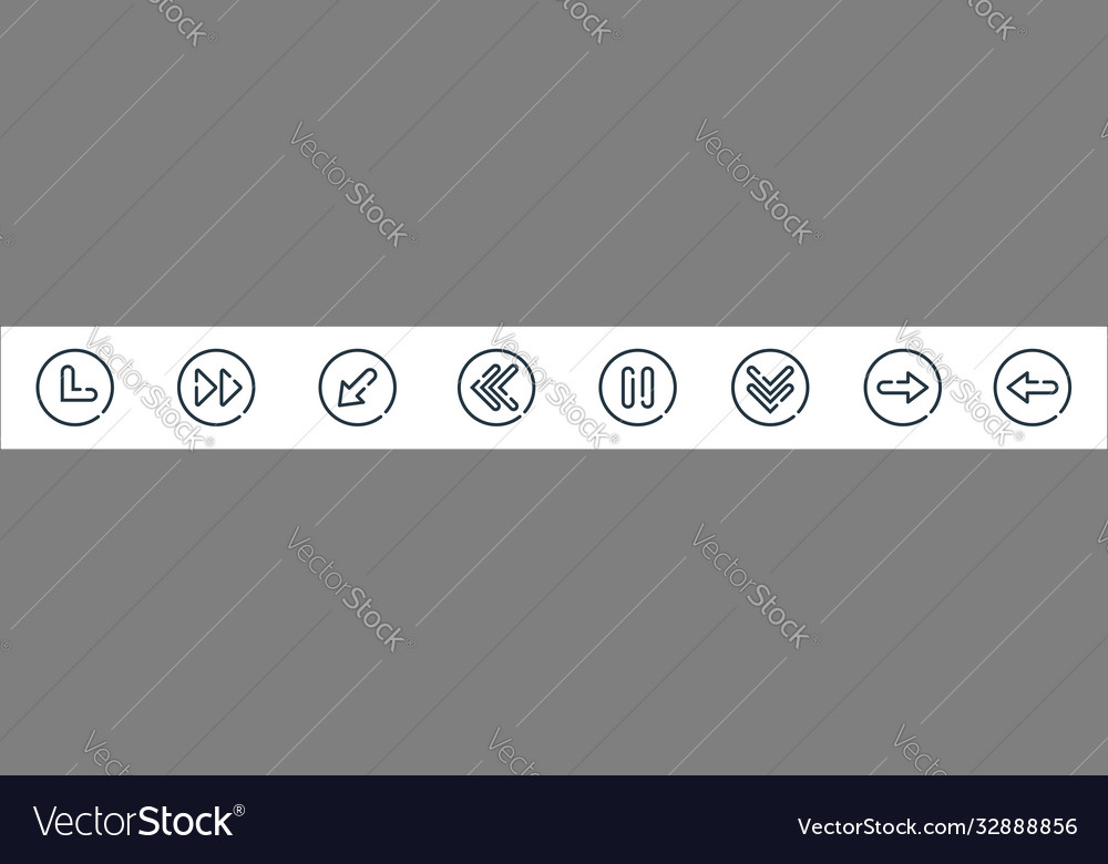 Arrow line icons linear set quality vector image Arrow line icons linear set quality