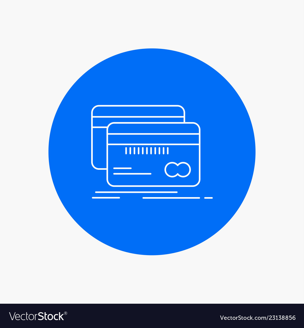 Banking card credit debit finance white line icon