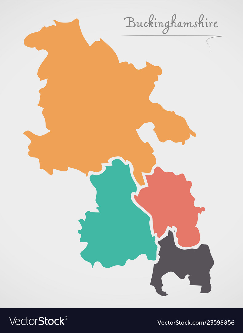 Buckinghamshire england map with states