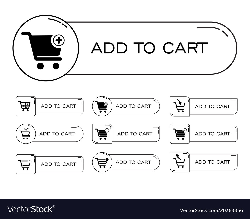 Button icon set add to cart shoping