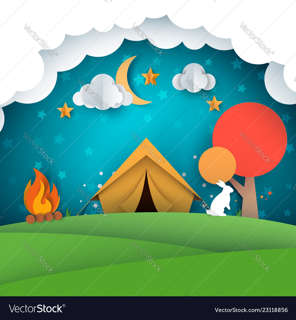 Camping Zelt Papier Landschaft