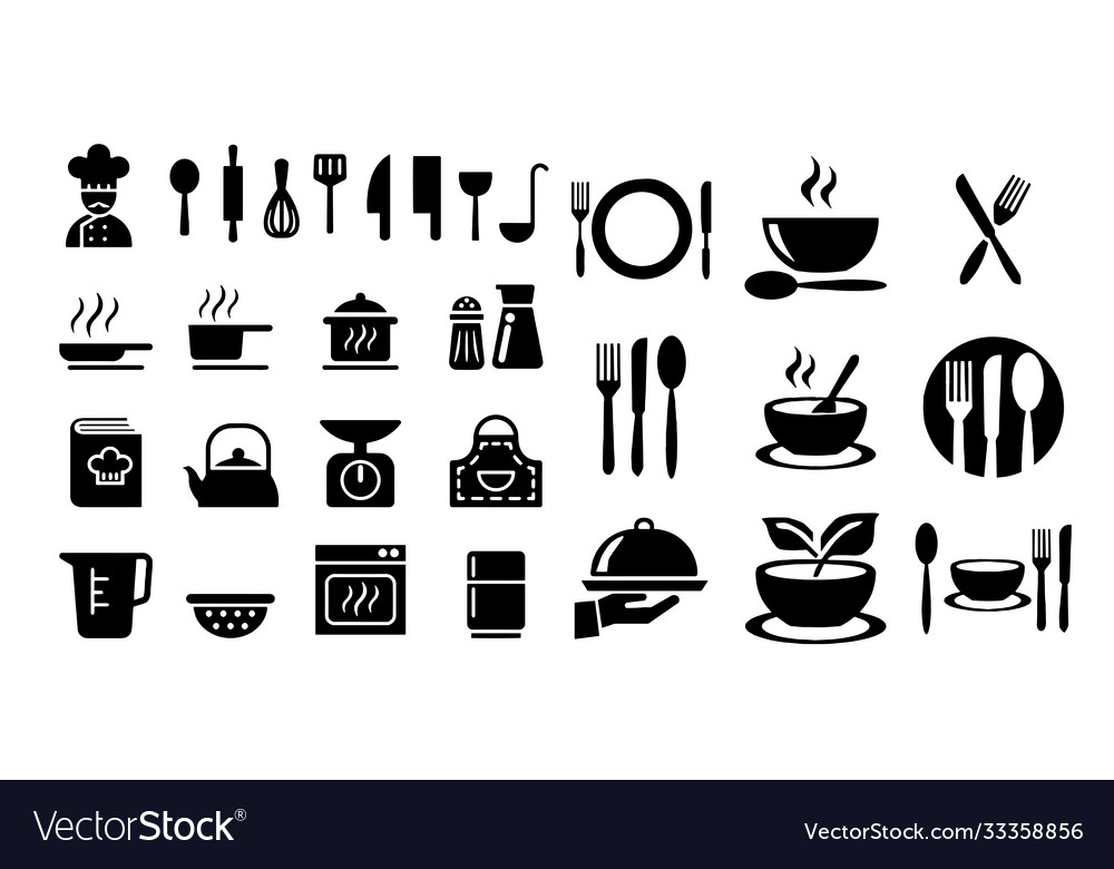 Kochen und Küchensymbole vector image Kochen und Küchensymbole