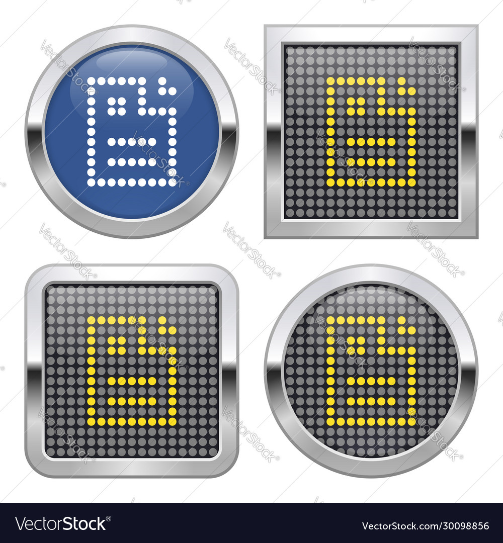 Dotted icon document on glossy button in four