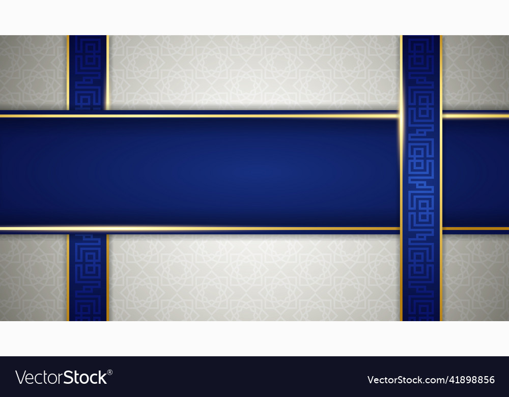 Flat arabic blue islamic design background Vector Image