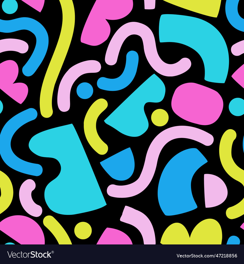 Geometric shape lines dots seamless pattern vector image Geometric shape lines dots seamless pattern