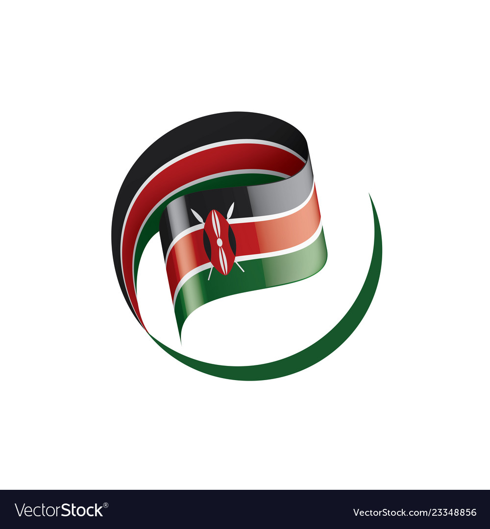 Kenya flag on a white Royalty Free Vector Image