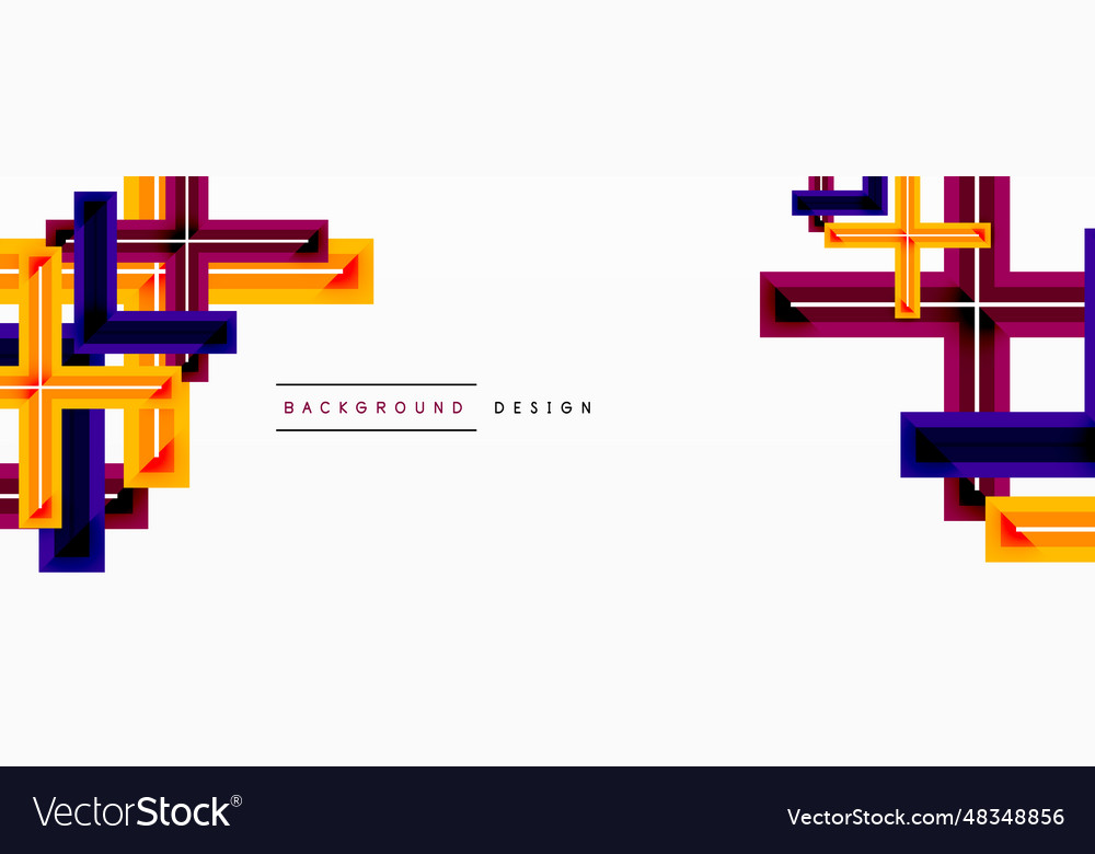 Minimal geometric background cross line design vector image Minimal geometric background cross line design