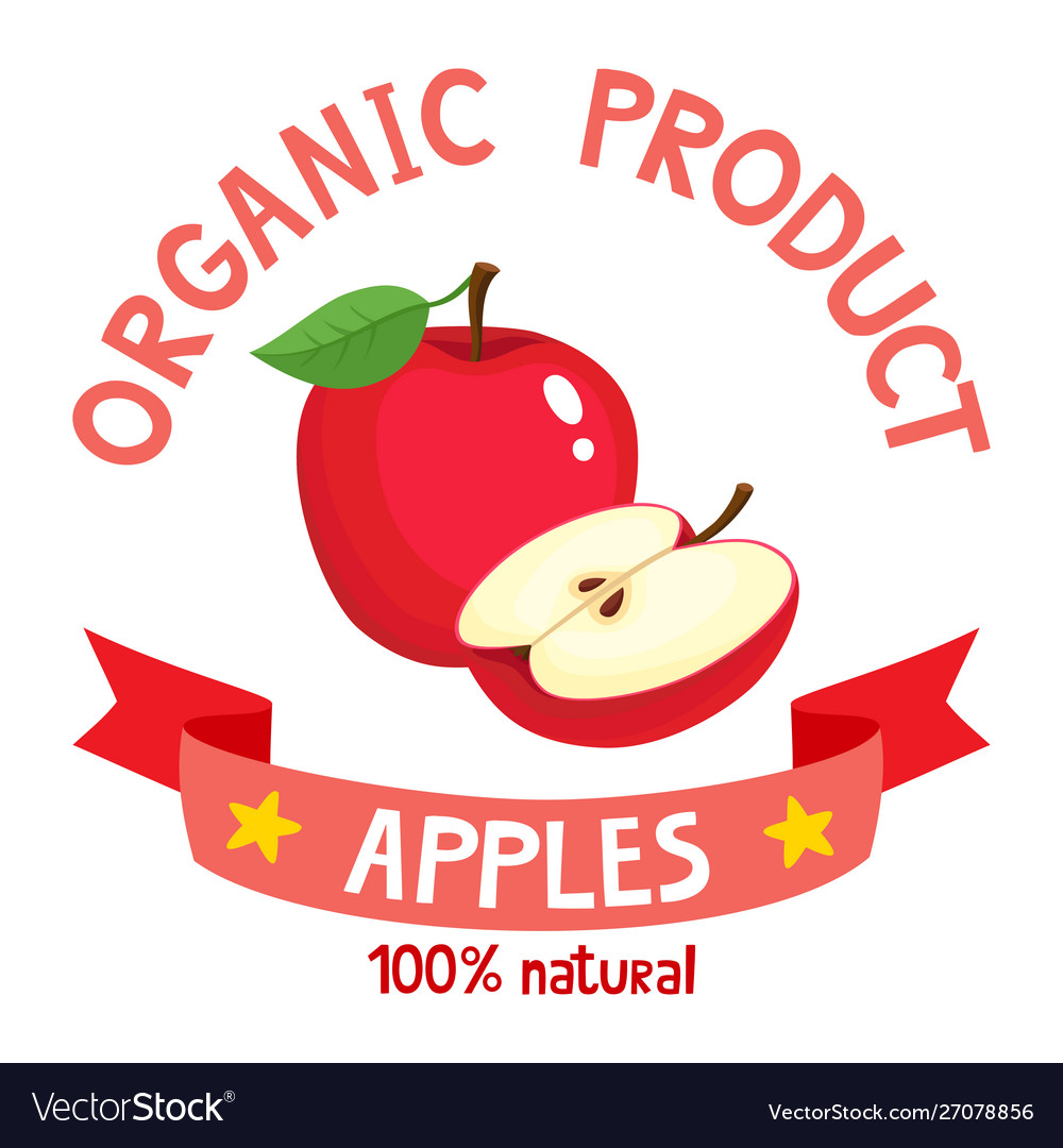 Organic badge with apple