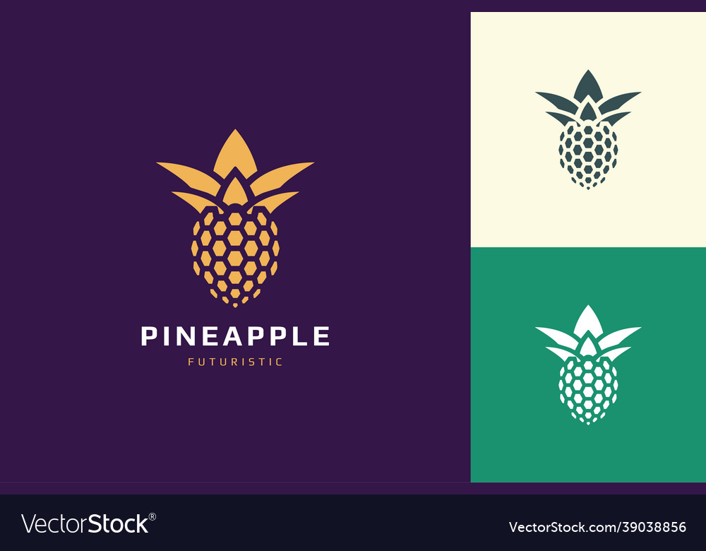 Pineapple database or technology logo in abstract