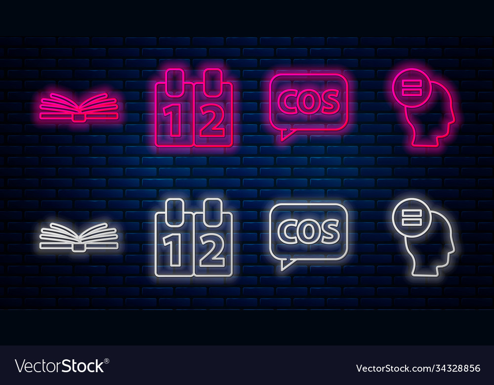 Set line mathematics function cosine tablet