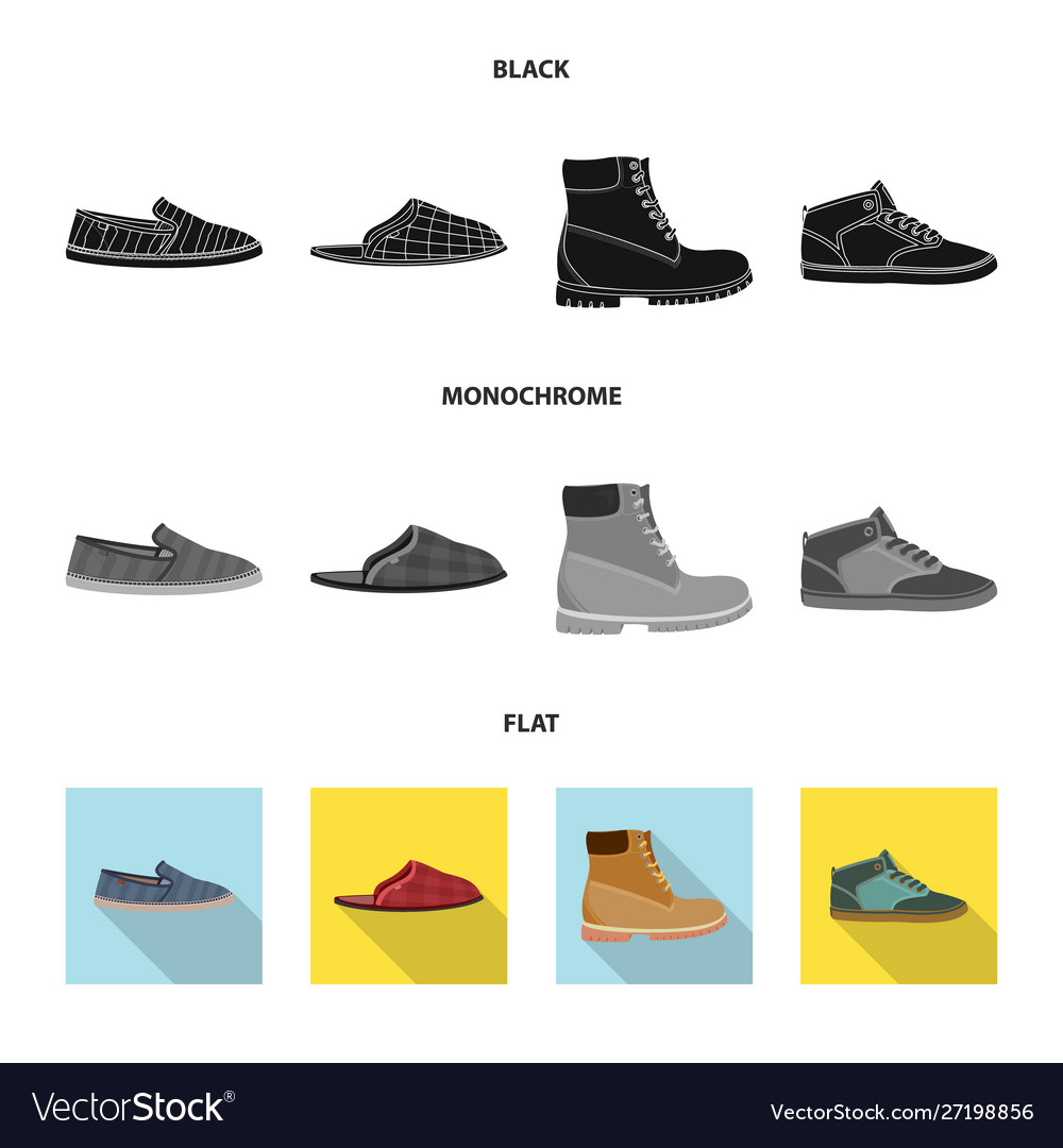 Shoe and footwear logo set