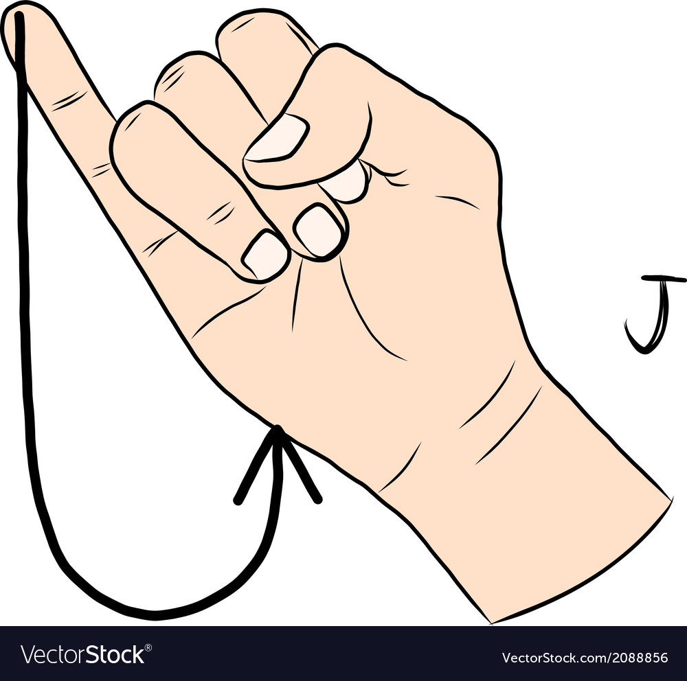 sign-language-and-the-alphabetthe-letter-j-vector-image