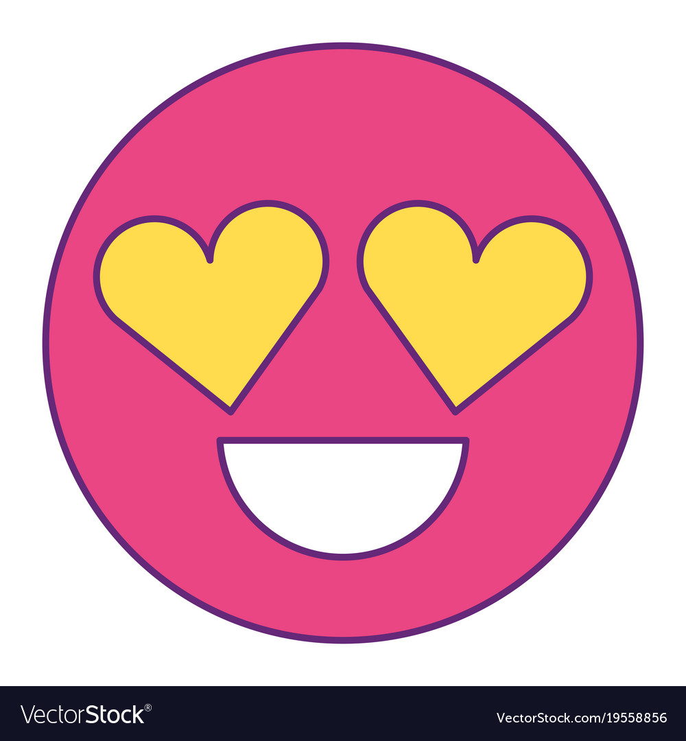 Smile Emoticon Heart Shape Eyes Love Royalty Free Vector