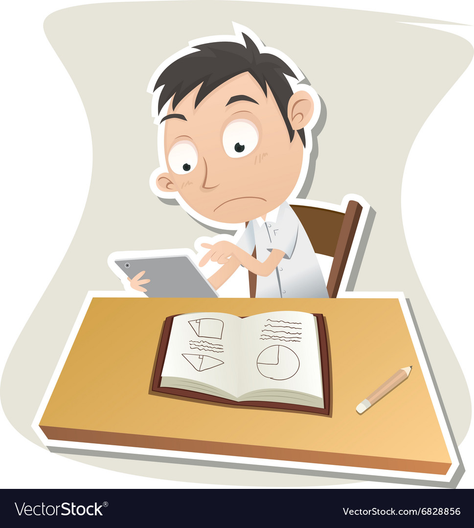Using tablet while studying