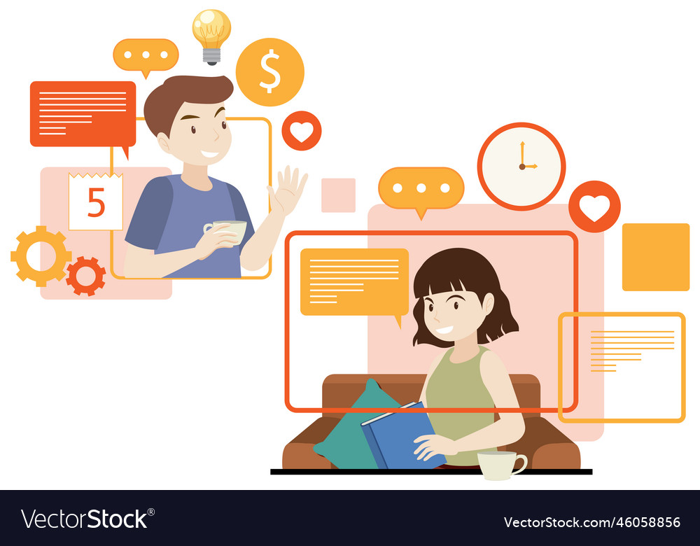 Working characters flat design for web banner vector image Working characters flat design for web banner