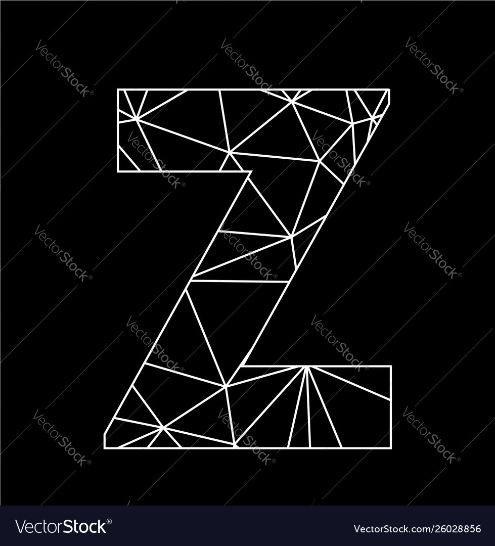 Z geometric triangle block chain font Vector Image Z geometric triangle block chain font