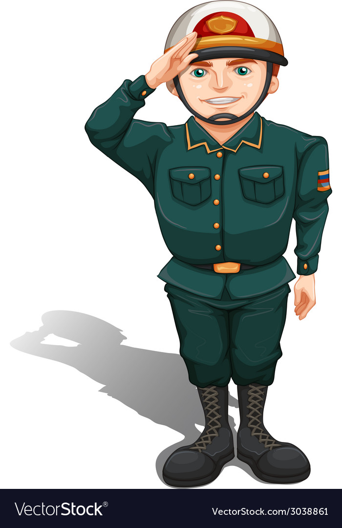 A soldier showing some respect Royalty Free Vector Image